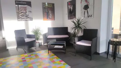 Ein Sitzbereich in der Unterkunft MuNo-Apartment