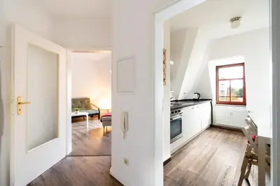 Küche/Küchenzeile in der Unterkunft Gemütliche barrierefreie Dachgeschosswohnung
