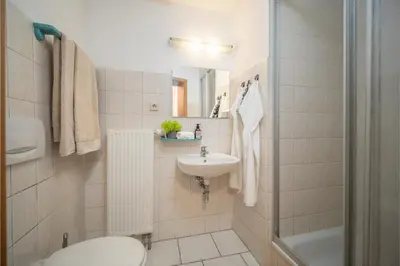Ein Badezimmer in der Unterkunft Gemütliches Studio in Altstadt - mit Sofa und Kochgelegenheit