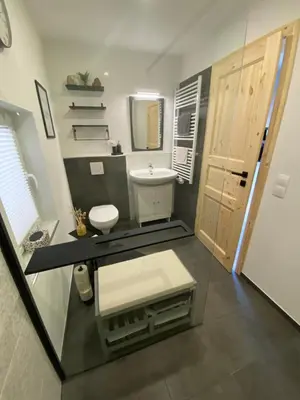Ein Badezimmer in der Unterkunft Ferienwohnung Fiss Dorfhain
