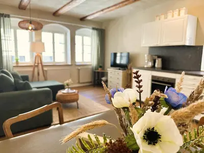 TV/Unterhaltungsangebot in der Unterkunft Urlaubsfreude Biedermann Haus Blumenglück - Anemone