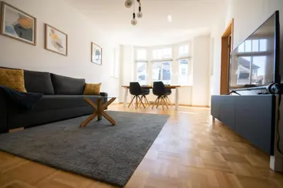 Ein Sitzbereich in der Unterkunft Auf dem Kassberg - Walter 3OG mit Aufzug, WLAN, Netflix und mehr