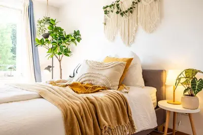 Ein Bett oder Betten in einem Zimmer der Unterkunft StayTime - Lemon Loft