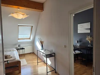 Ein Sitzbereich in der Unterkunft Penthouse in the Neustadt