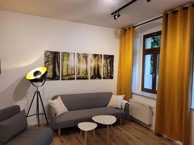 Ein Sitzbereich in der Unterkunft Schloßchemnitz No 42 Bergstr