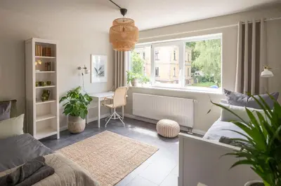 Ein Sitzbereich in der Unterkunft 4Tiny Together-Apartment - Balkon, Netflix, Nespresso, Messe