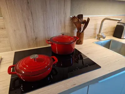 Küche/Küchenzeile in der Unterkunft Moderne Ferienwohnung in Pirna
