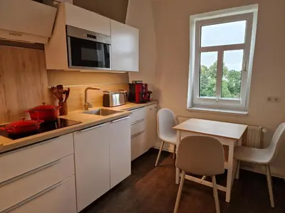 Küche/Küchenzeile in der Unterkunft Moderne Ferienwohnung in Pirna
