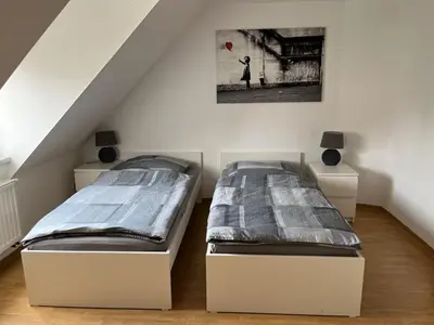 Ein Bett oder Betten in einem Zimmer der Unterkunft Comfortable apartment in Coswig