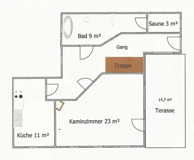 Grundriss der Unterkunft Elbblick große Loftwohnung