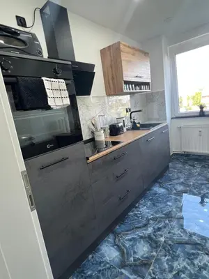 Küche/Küchenzeile in der Unterkunft Saphierblue Appartment