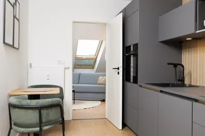 Küche/Küchenzeile in der Unterkunft GoldenKey Suites