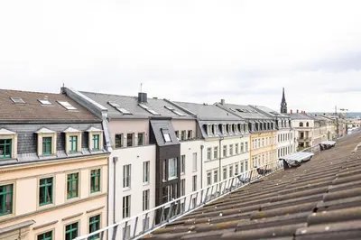 Ein allgemeiner Blick auf Dresden oder ein Stadtblick von der Ferienwohnung aus