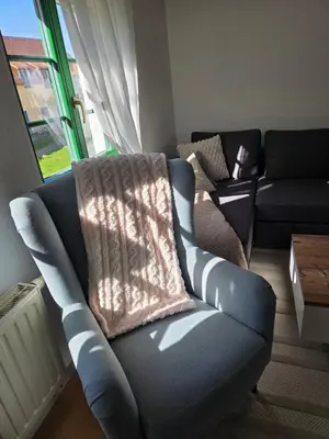 Ein Sitzbereich in der Unterkunft Ferienwohnung bei Meißen