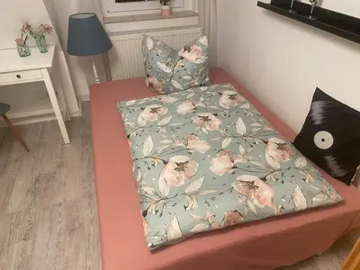 Ein Bett oder Betten in einem Zimmer der Unterkunft Maria vacation apartment with Elbe view