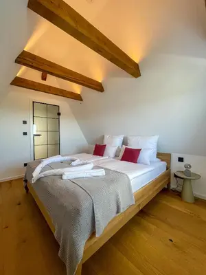 Ein Bett oder Betten in einem Zimmer der Unterkunft Ahornallee - Erzgebirge