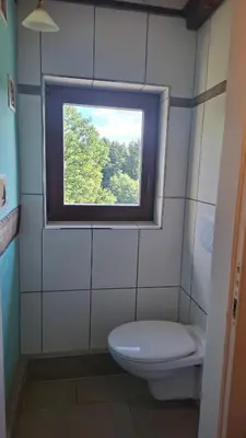 Ein Badezimmer in der Unterkunft Ferienhaus Gut Haselbach im Erzgebirge