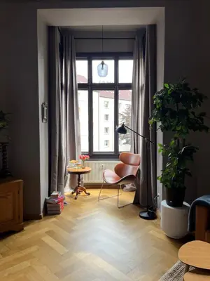 Ein Sitzbereich in der Unterkunft K2-Project - JugendSTIL - Kaßberg pur erleben
