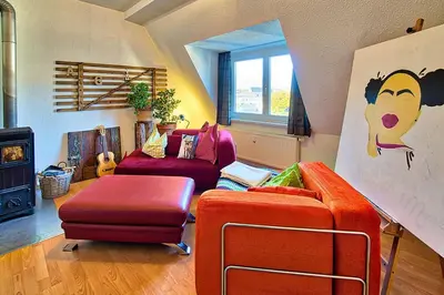 Ein Sitzbereich in der Unterkunft KUNSTLOFT - Atelier der Auszeit