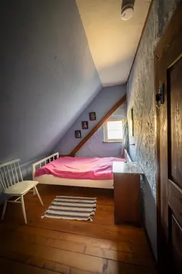 Ein Bett oder Betten in einem Zimmer der Unterkunft Haus Burgblick Döben