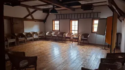 Ein Sitzbereich in der Unterkunft Appenhof Müllerhaus