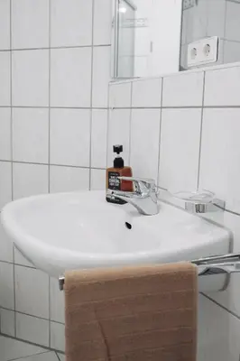 Ein Badezimmer in der Unterkunft Helles, modernes Apartment, Balkon, Fahrstuhl, 2P