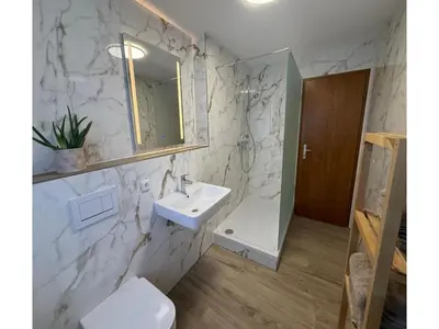 Ein Badezimmer in der Unterkunft Moderne Ferienwohnung in Elstra