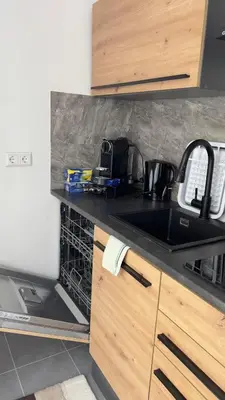 Küche/Küchenzeile in der Unterkunft Modern 2 Room Apartment with Balcony in Dresden