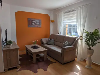 Ein Sitzbereich in der Unterkunft Ferienwohnung Stephan