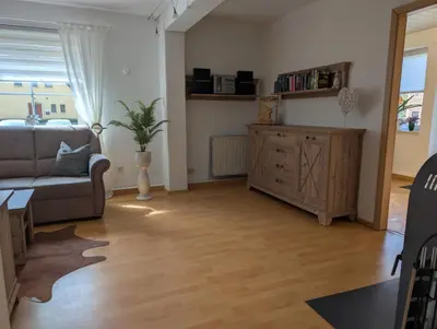 Ein Sitzbereich in der Unterkunft Ferienwohnung Stephan