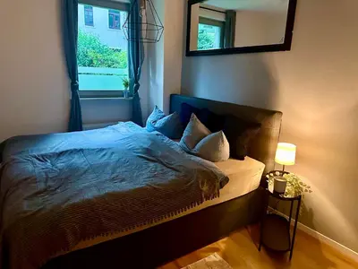Ein Bett oder Betten in einem Zimmer der Unterkunft Ruhig & Terrasse Dresden-Altstadt 3-Zimmer Wohnungen