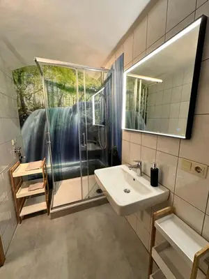 Ein Badezimmer in der Unterkunft Apartment Wuff Altendorf