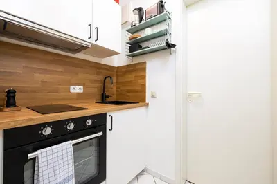 Küche/Küchenzeile in der Unterkunft NOVA Room I TOP-Lage I TOP Anbindung