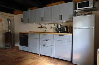 Küche/Küchenzeile in der Unterkunft Ferienhaus Altes Elbschifferhaus