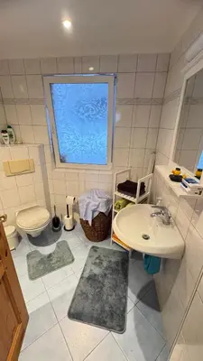 Ein Badezimmer in der Unterkunft Ferienwohnung am Wolfsberg