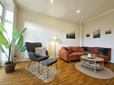 Ein Sitzbereich in der Unterkunft ApartmentRosa12 - das Tor zur Sächsischen Schweiz! Neu, zentral mit Parkplatz und Terrasse!