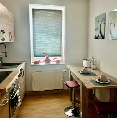 Küche/Küchenzeile in der Unterkunft Apartment im Grünen -Garden