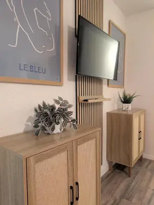 TV/Unterhaltungsangebot in der Unterkunft Wohnen im Musikerviertel-Apartment Sun -
