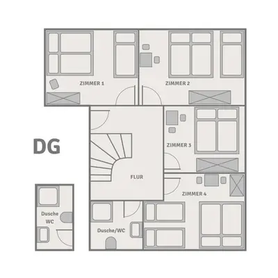 Grundriss der Unterkunft Körnermühle