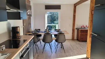 Küche/Küchenzeile in der Unterkunft Ferienappartement Talblick