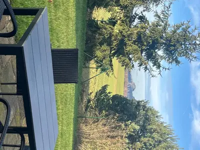 Ein Garten an der Unterkunft 4-Steine-Blick, Wohnung 3