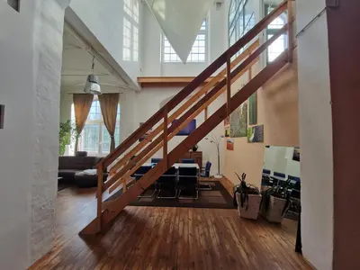 Ein Sitzbereich in der Unterkunft Dresden Lofts