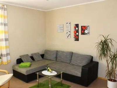 Ein Sitzbereich in der Unterkunft XXL Ferienhaus in Struppen