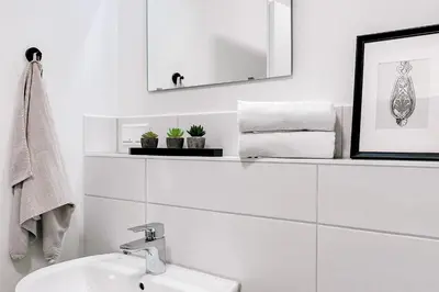 Ein Badezimmer in der Unterkunft Dohna, App 117