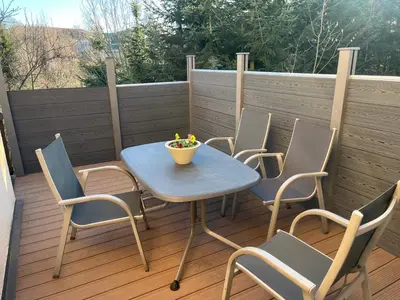 Ein Balkon oder eine Terrasse in der Unterkunft Fewo Miriquidi Perle