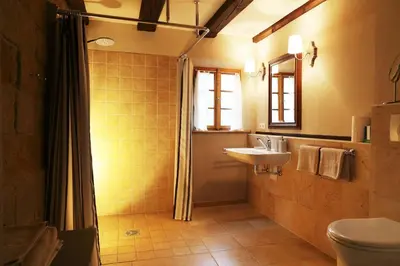 Ein Badezimmer in der Unterkunft Ferienhaus Lindenhof Graupa