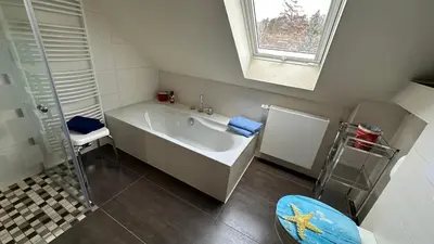 Ein Badezimmer in der Unterkunft Ferienwohnung Berg und Kultur