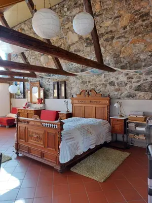 Ein Bett oder Betten in einem Zimmer der Unterkunft Barthmühle