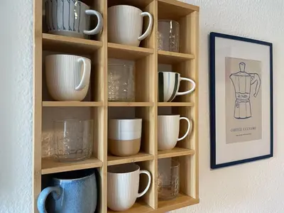 Kaffee-/Teezubehör in der Unterkunft Kunstversteck