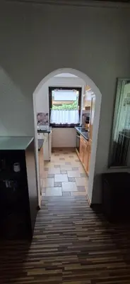 Küche/Küchenzeile in der Unterkunft gemütliches Ferienhaus mit privatem Außenpool